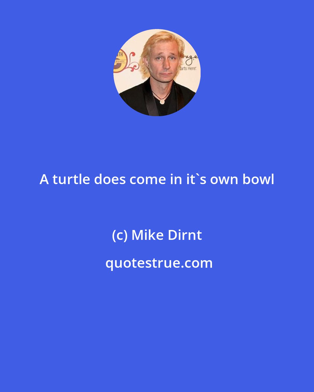 Mike Dirnt: A turtle does come in it's own bowl