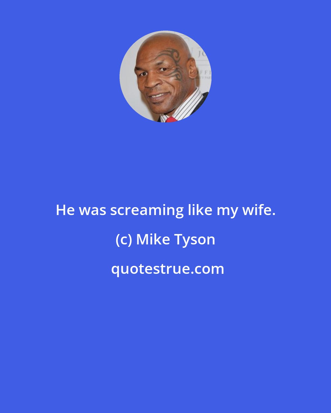 Mike Tyson: He was screaming like my wife.