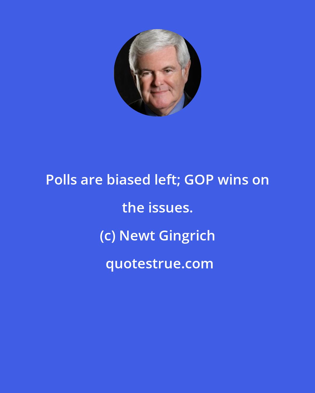 Newt Gingrich: Polls are biased left; GOP wins on the issues.