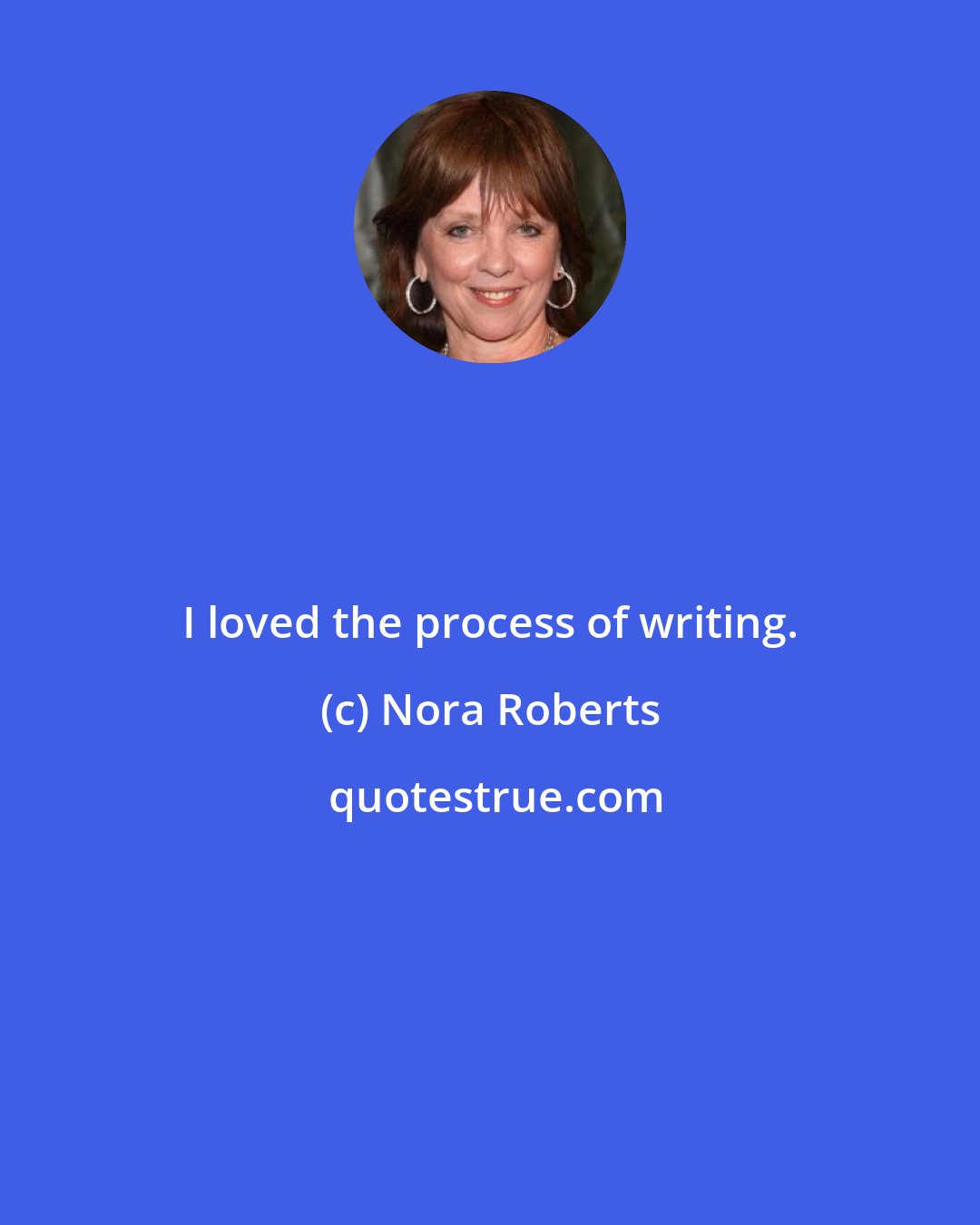 Nora Roberts: I loved the process of writing.