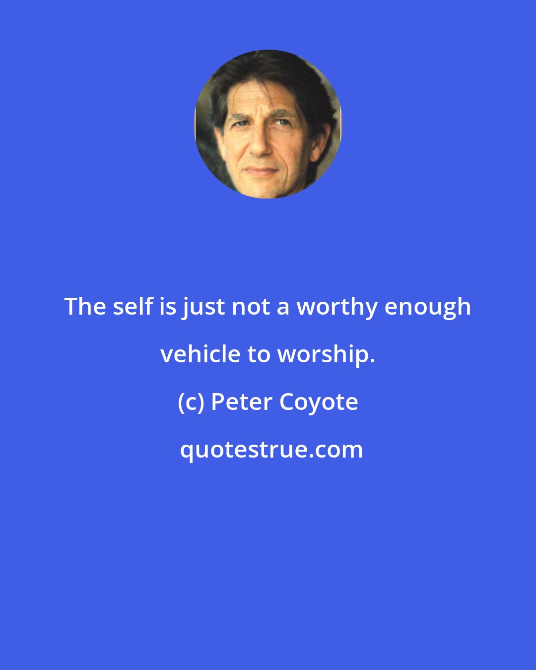 Peter Coyote: The self is just not a worthy enough vehicle to worship.