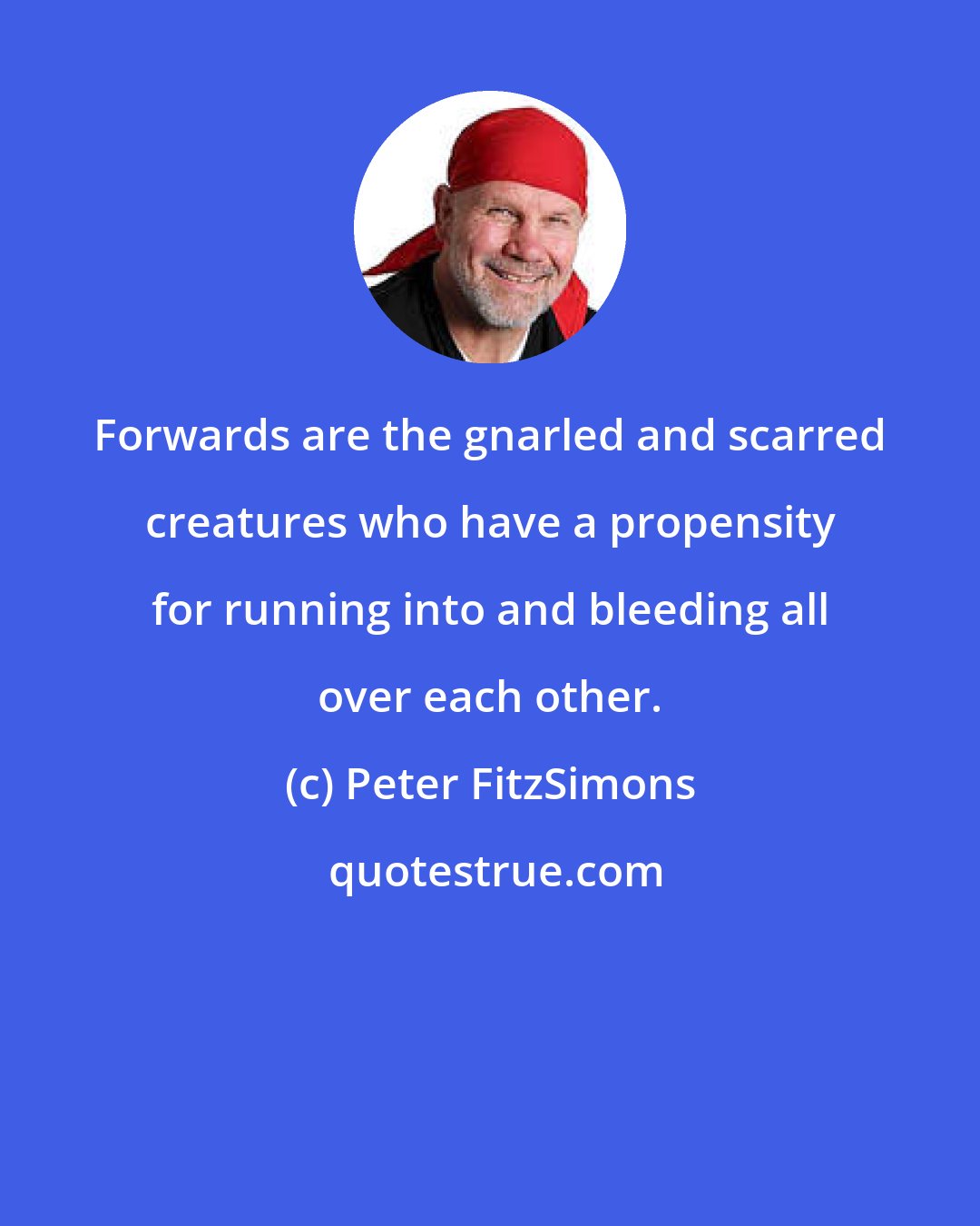 Peter FitzSimons: Forwards are the gnarled and scarred creatures who have a propensity for running into and bleeding all over each other.