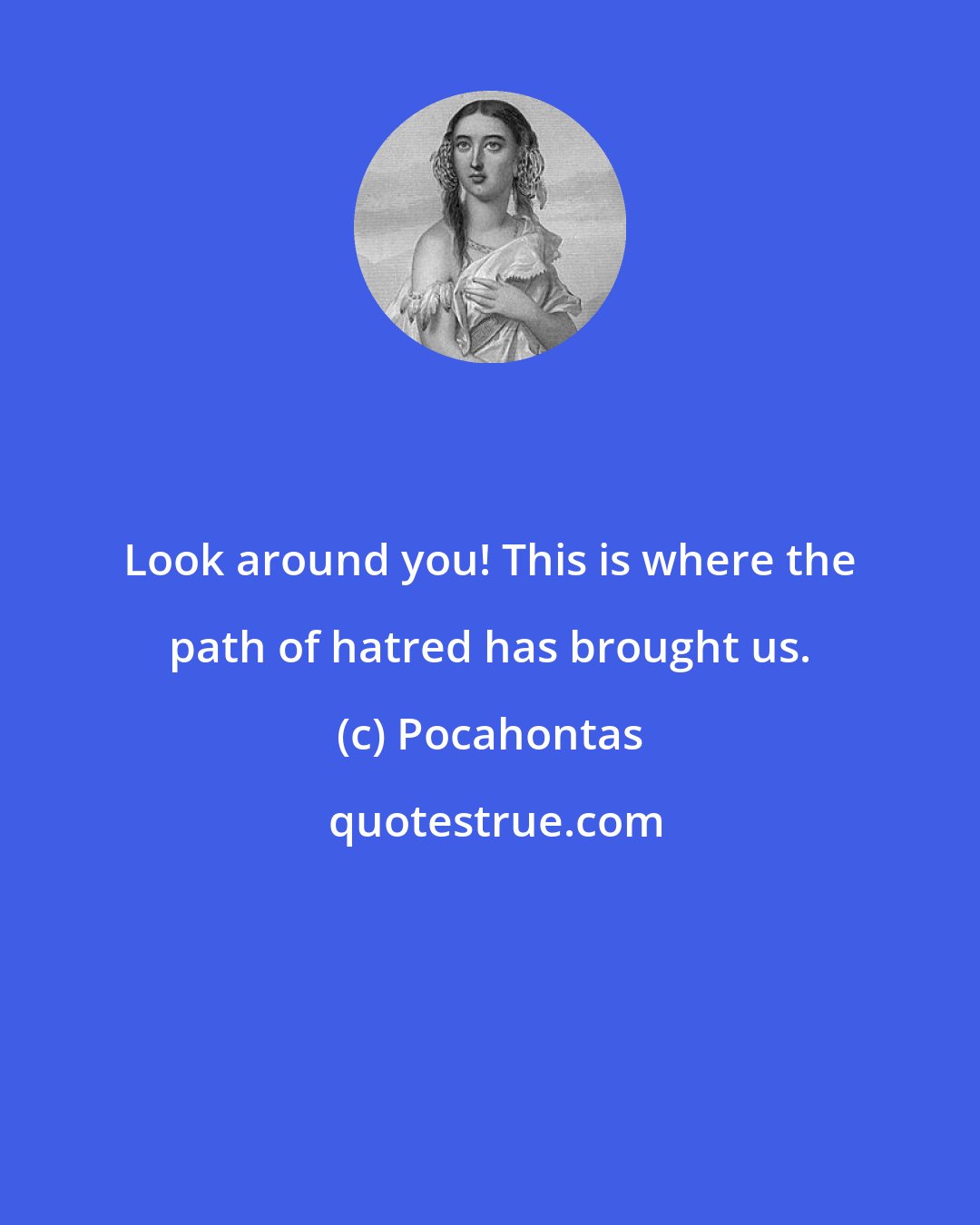 Pocahontas: Look around you! This is where the path of hatred has brought us.