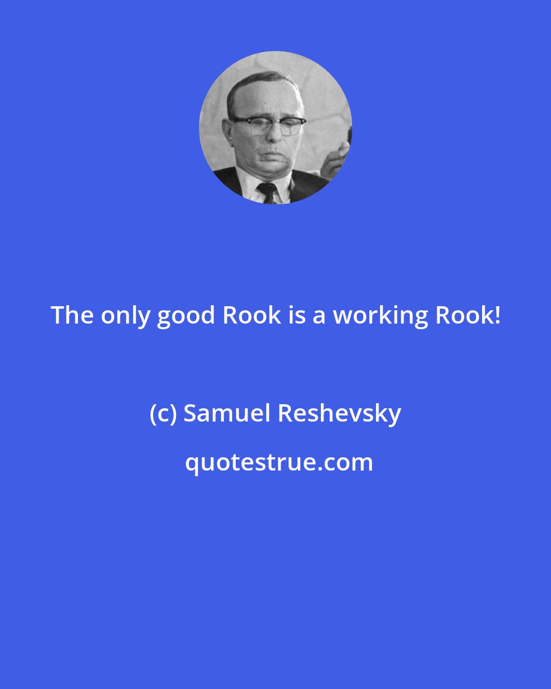Samuel Reshevsky: The only good Rook is a working Rook!