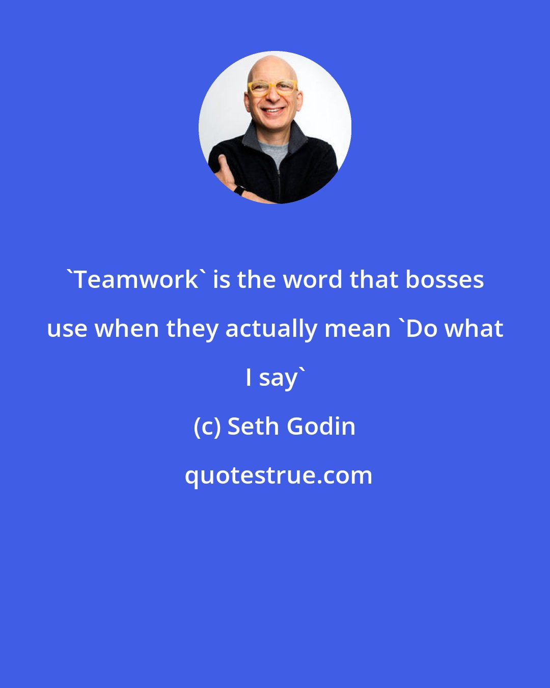 Seth Godin: 'Teamwork' is the word that bosses use when they actually mean 'Do what I say'