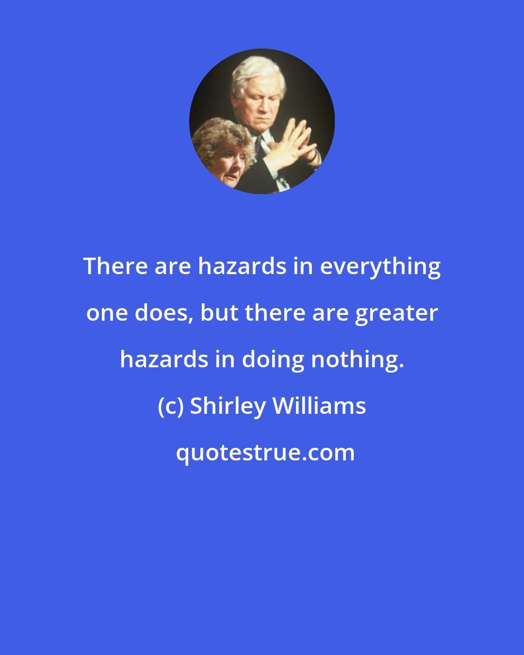 Shirley Williams: There are hazards in everything one does, but there are greater hazards in doing nothing.