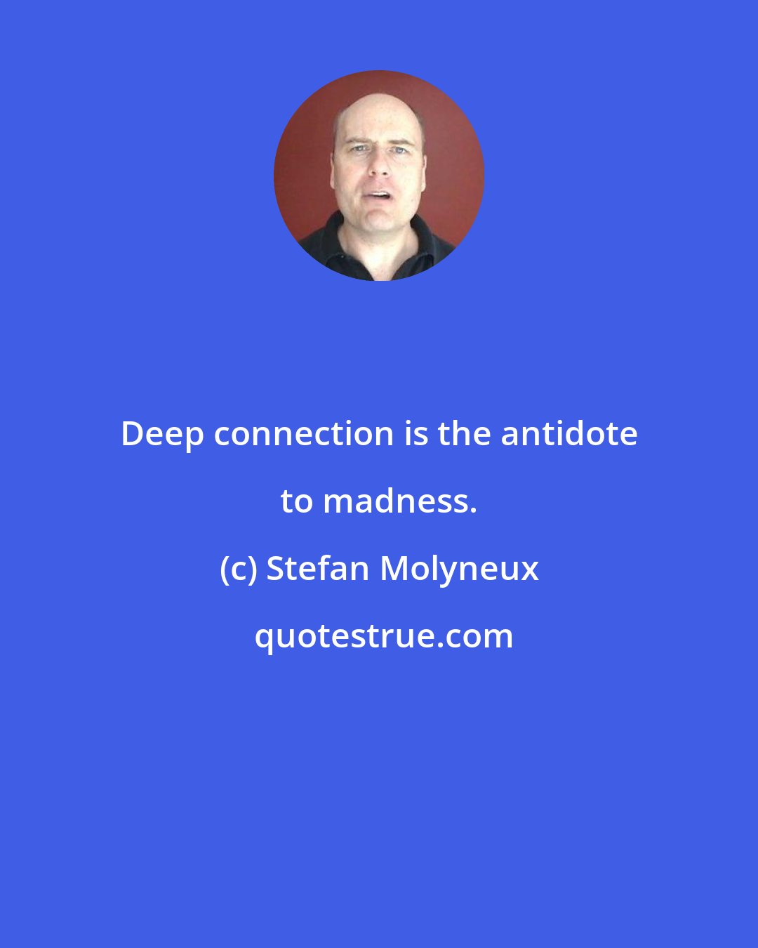 Stefan Molyneux: Deep connection is the antidote to madness.