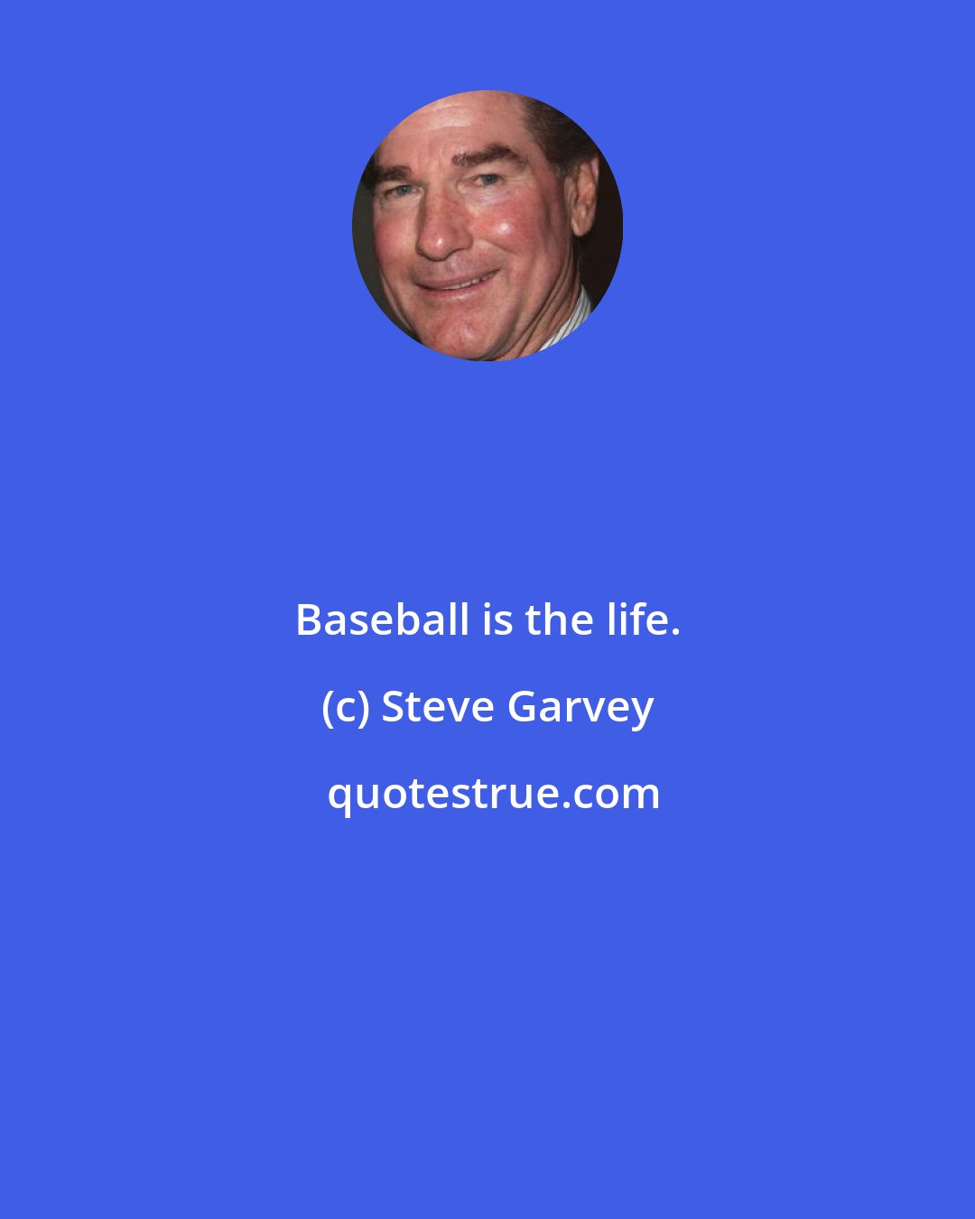 Steve Garvey: Baseball is the life.