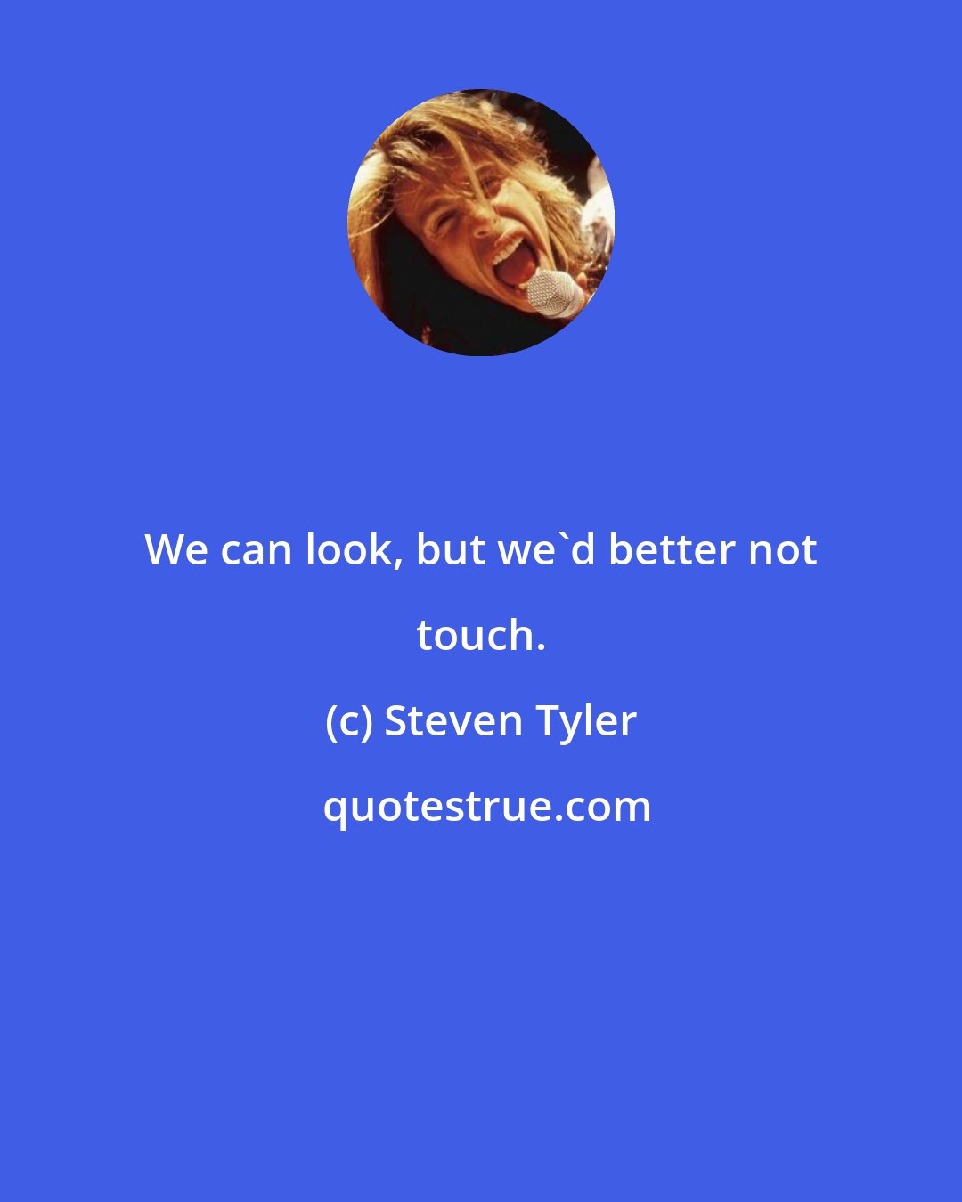 Steven Tyler: We can look, but we'd better not touch.
