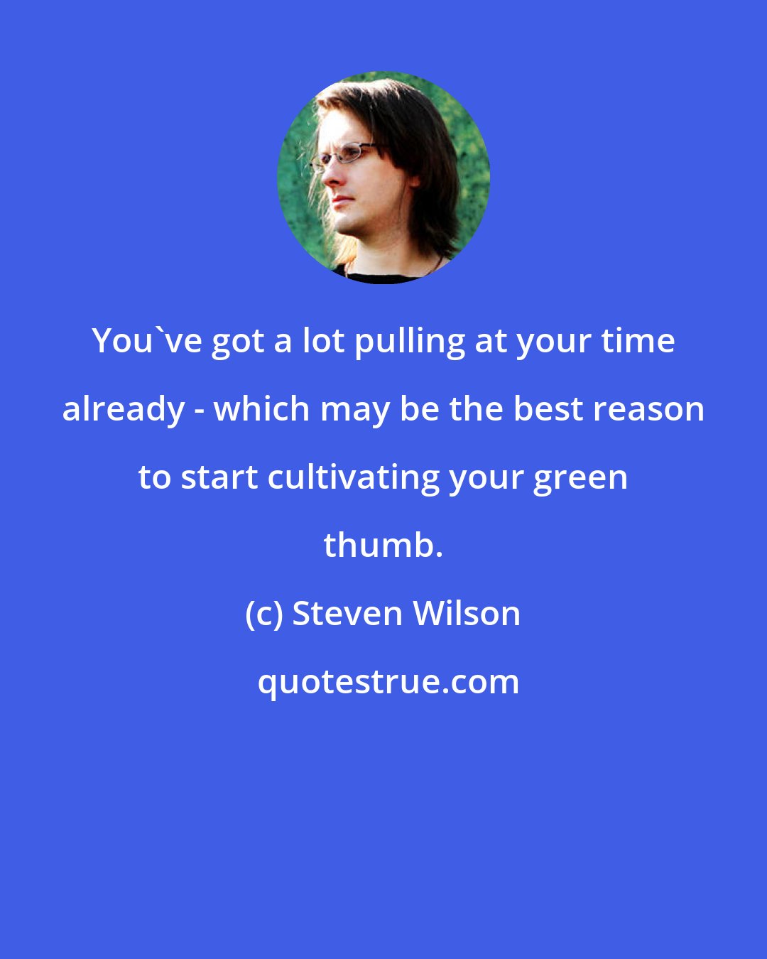 Steven Wilson: You've got a lot pulling at your time already - which may be the best reason to start cultivating your green thumb.
