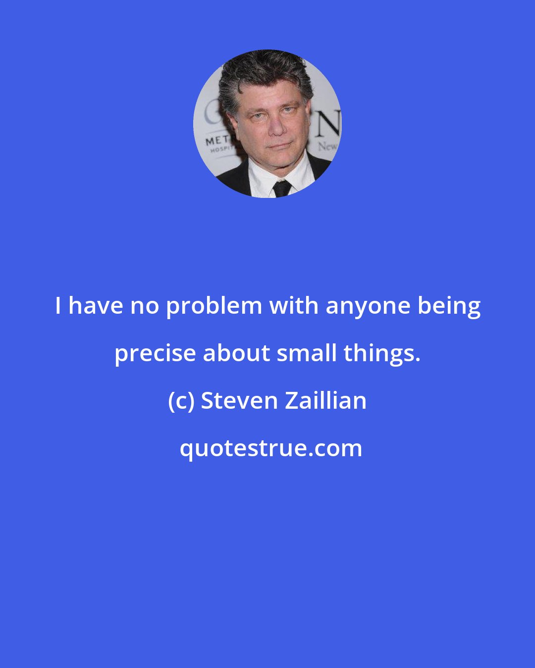 Steven Zaillian: I have no problem with anyone being precise about small things.