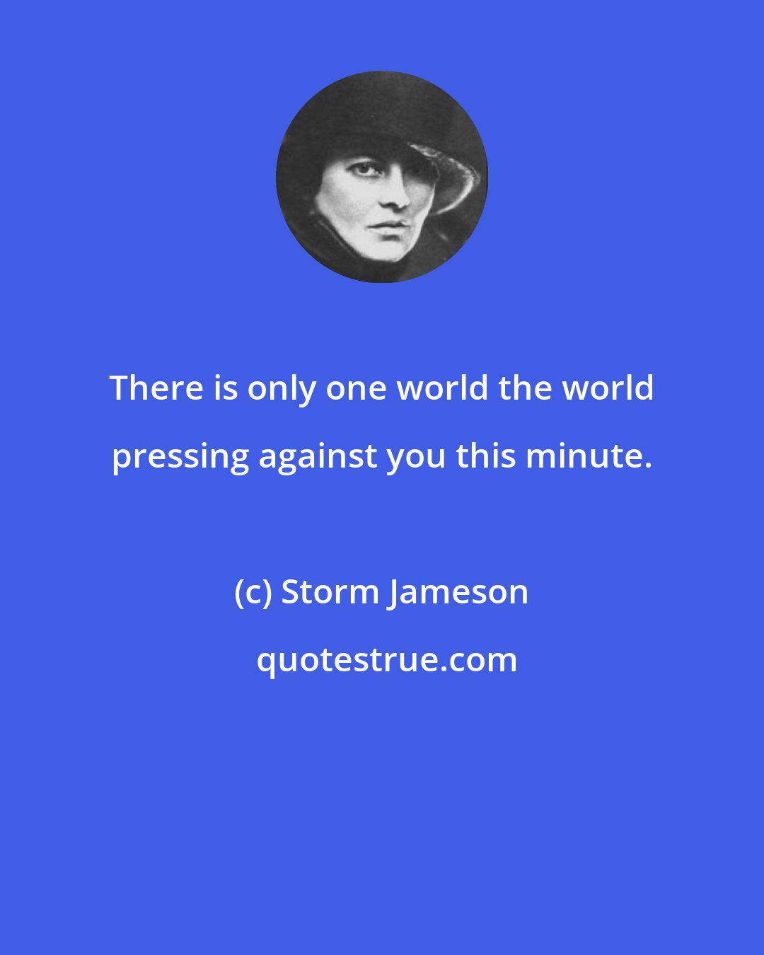 Storm Jameson: There is only one world the world pressing against you this minute.