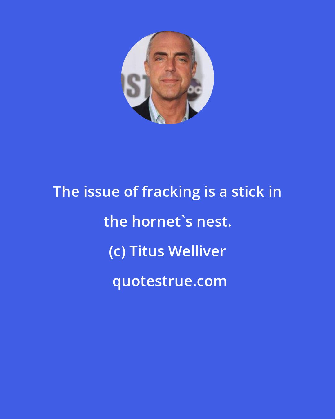 Titus Welliver: The issue of fracking is a stick in the hornet's nest.