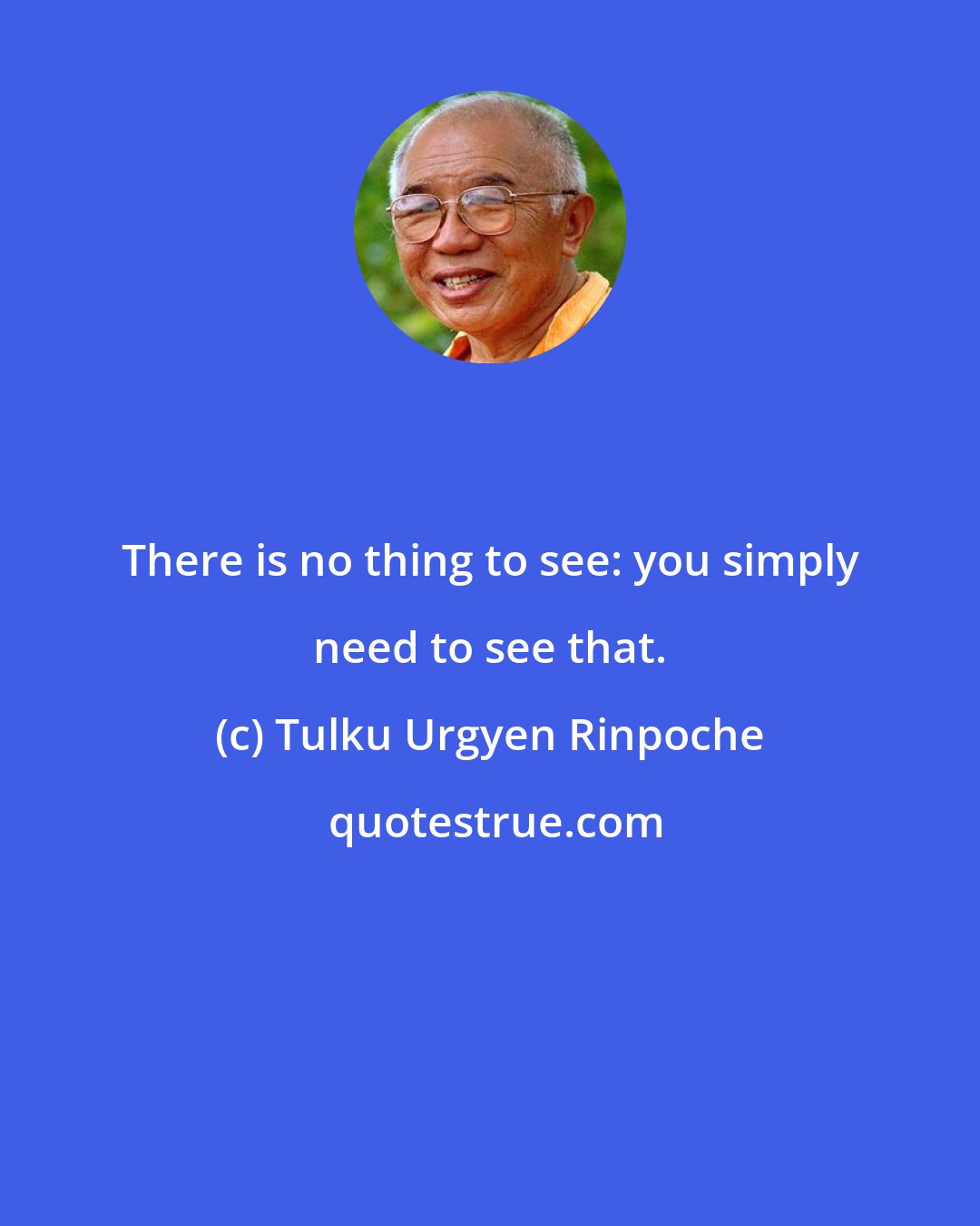 Tulku Urgyen Rinpoche: There is no thing to see: you simply need to see that.