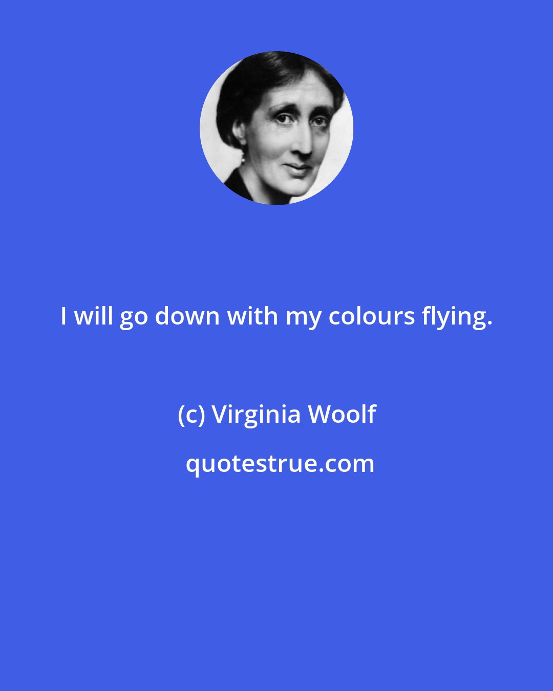 Virginia Woolf: I will go down with my colours flying.