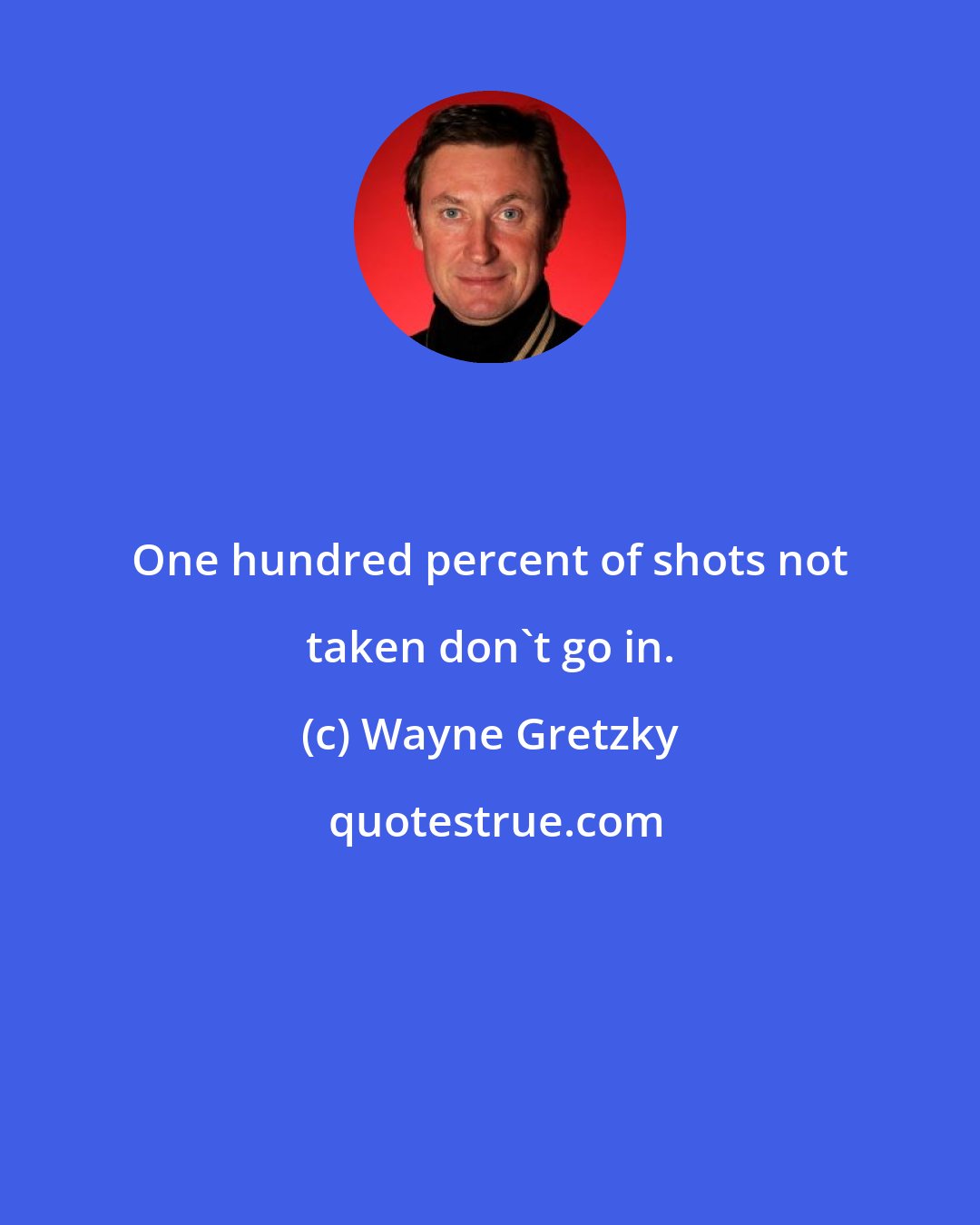 Wayne Gretzky: One hundred percent of shots not taken don't go in.