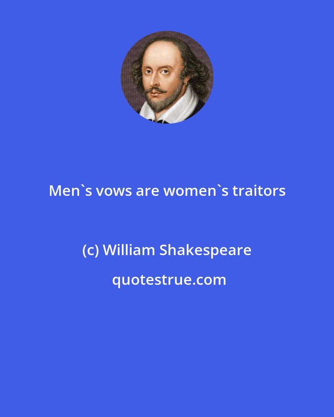 William Shakespeare: Men's vows are women's traitors