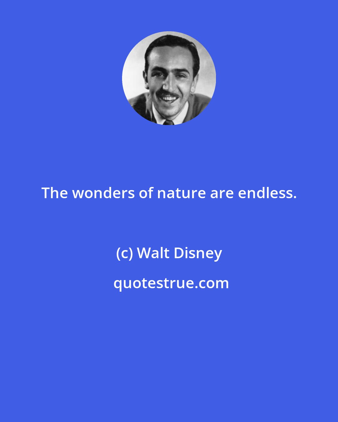 Walt Disney: The wonders of nature are endless.
