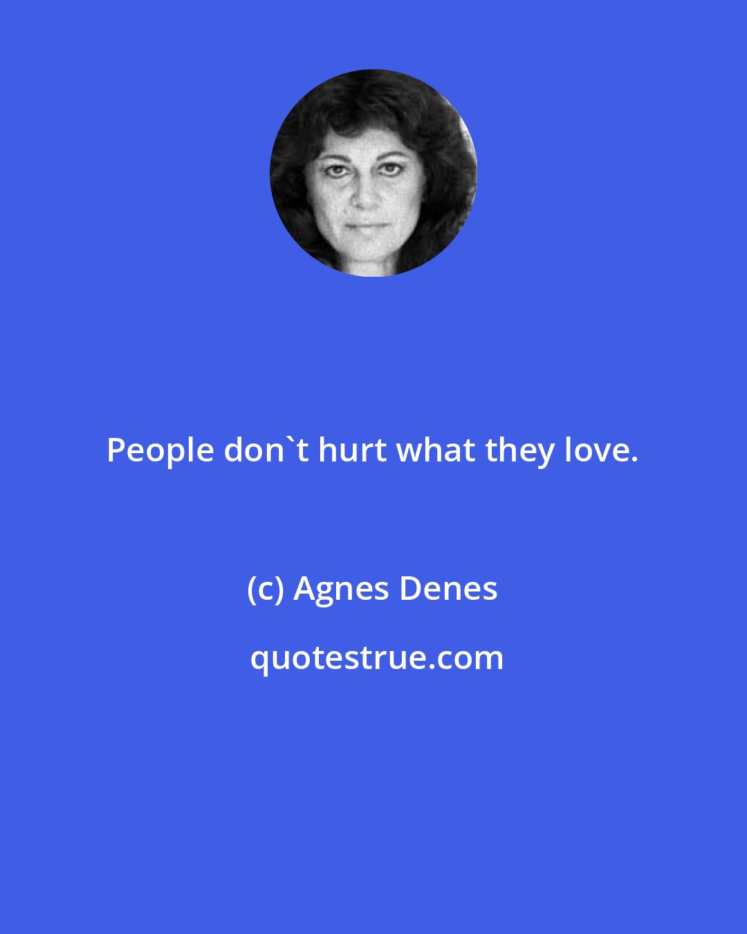 Agnes Denes: People don't hurt what they love.