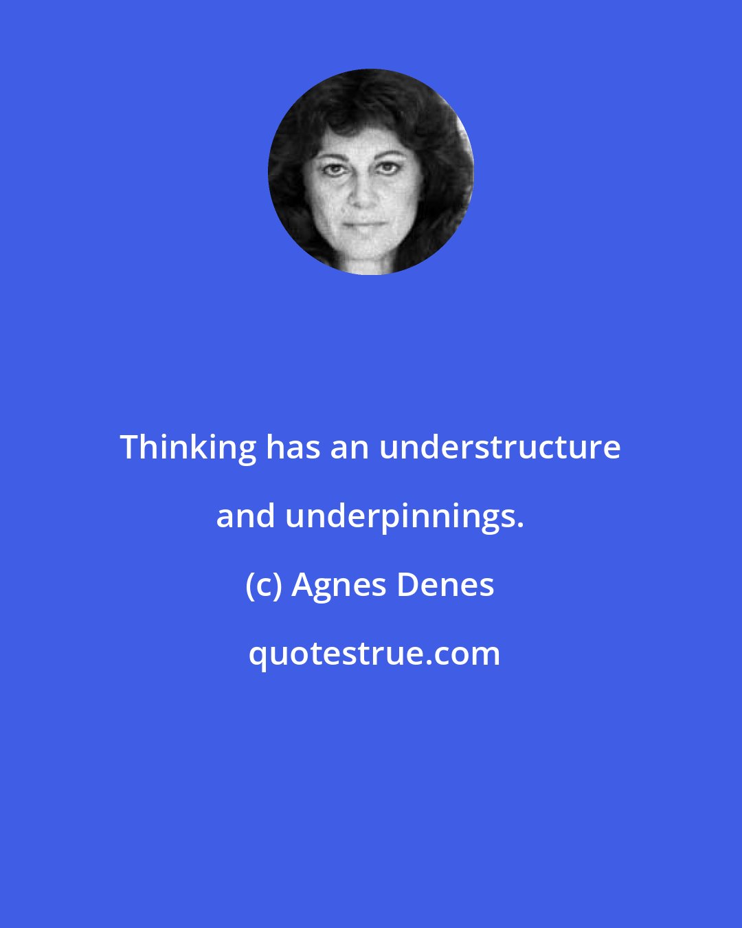Agnes Denes: Thinking has an understructure and underpinnings.