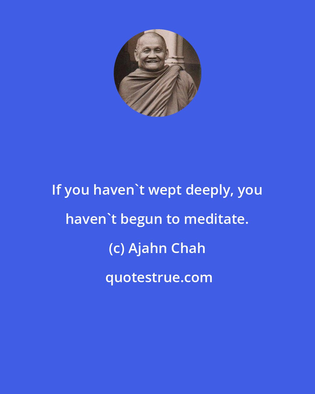 Ajahn Chah: If you haven't wept deeply, you haven't begun to meditate.
