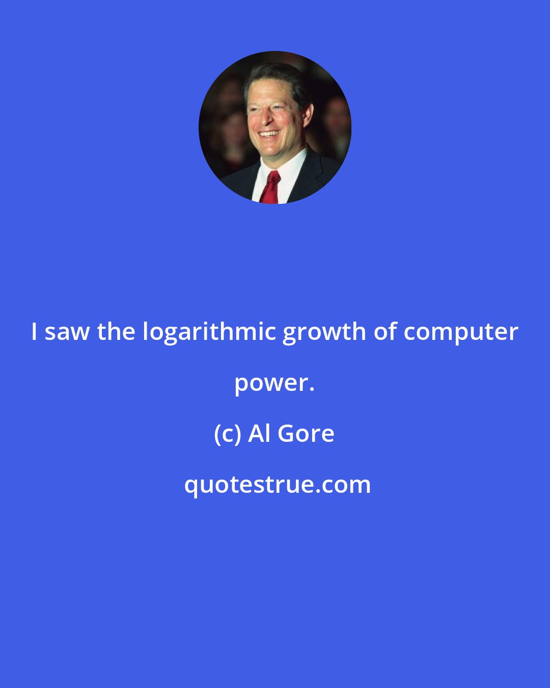 Al Gore: I saw the logarithmic growth of computer power.