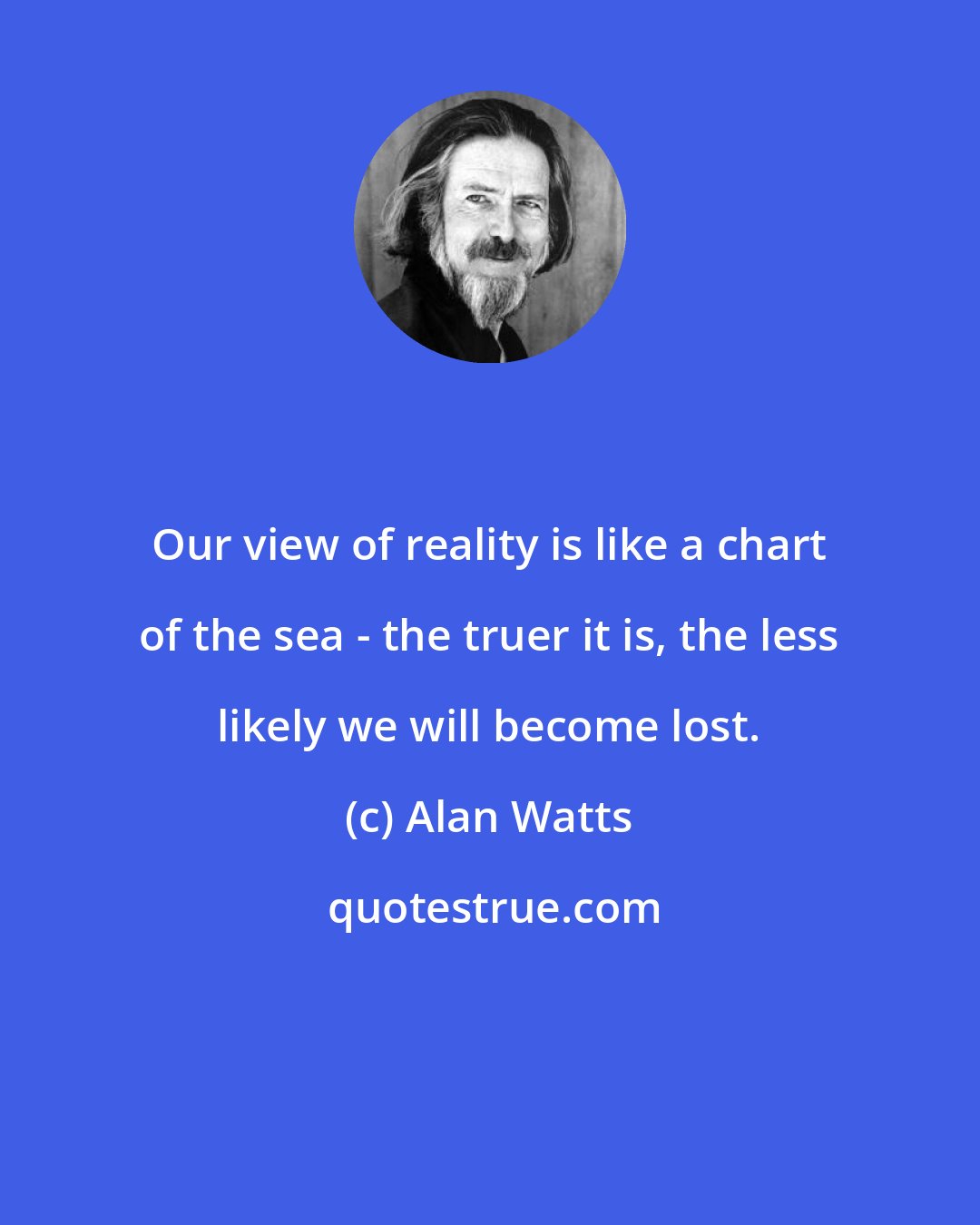 Alan Watts: Our view of reality is like a chart of the sea - the truer it is, the less likely we will become lost.