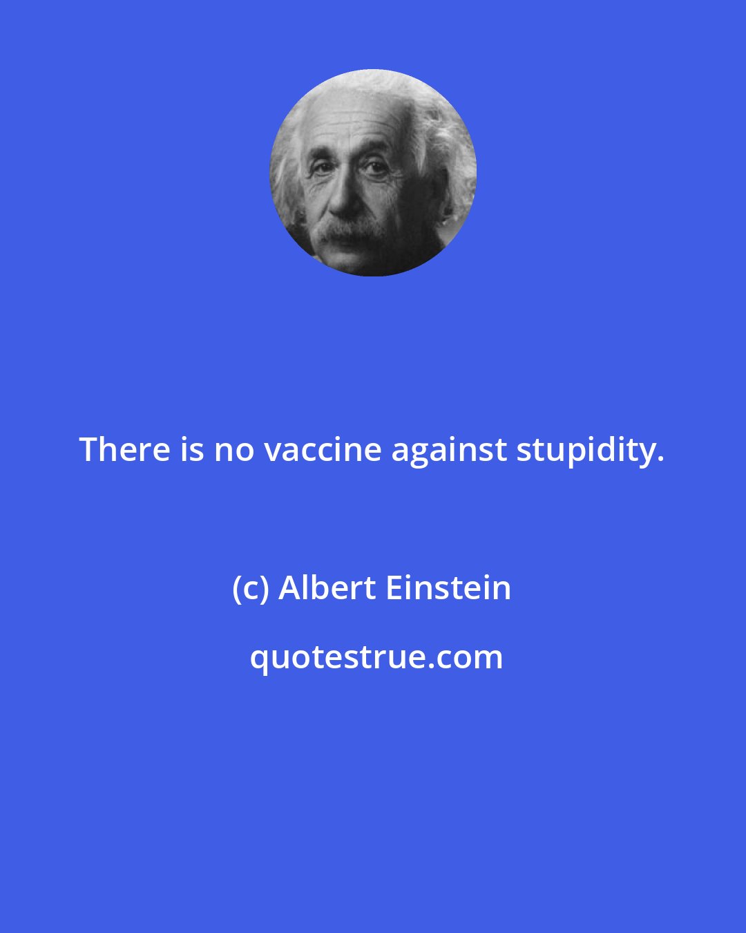 Albert Einstein: There is no vaccine against stupidity.