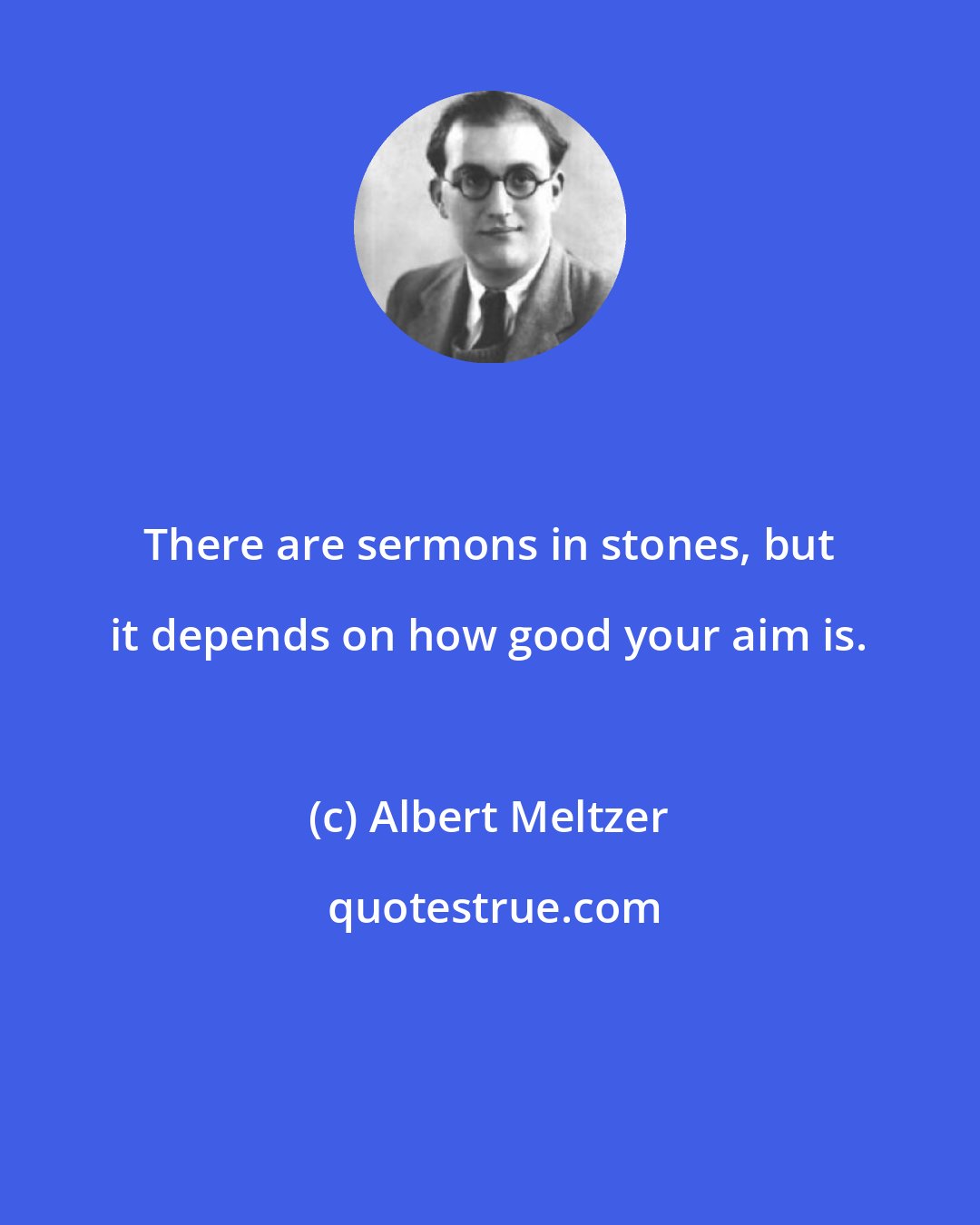 Albert Meltzer: There are sermons in stones, but it depends on how good your aim is.
