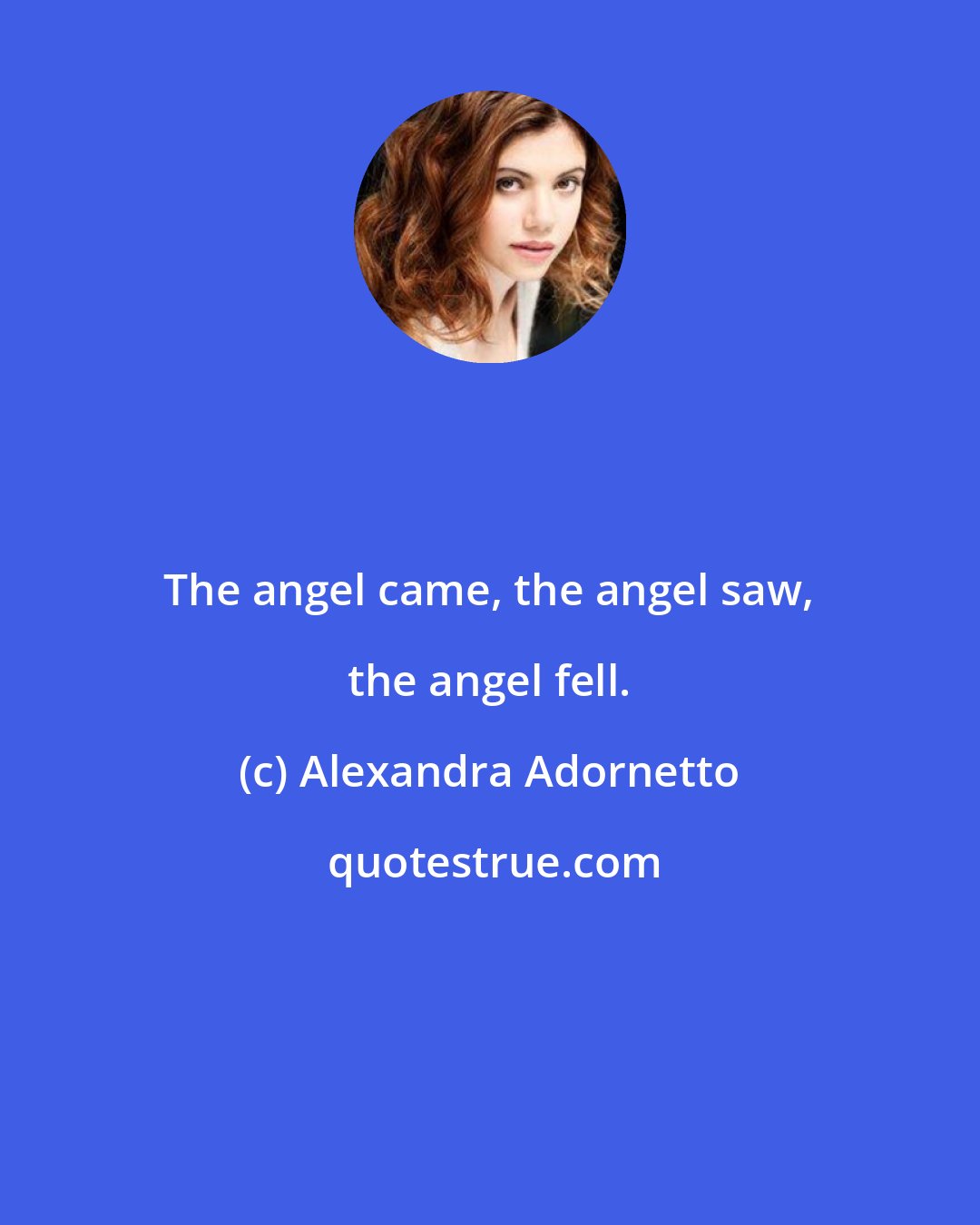 Alexandra Adornetto: The angel came, the angel saw, the angel fell.