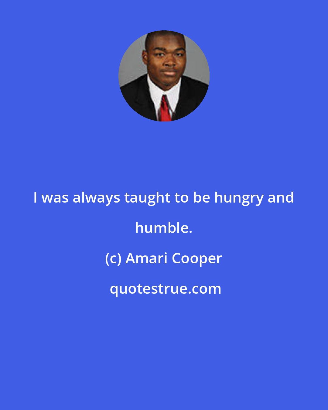Amari Cooper: I was always taught to be hungry and humble.