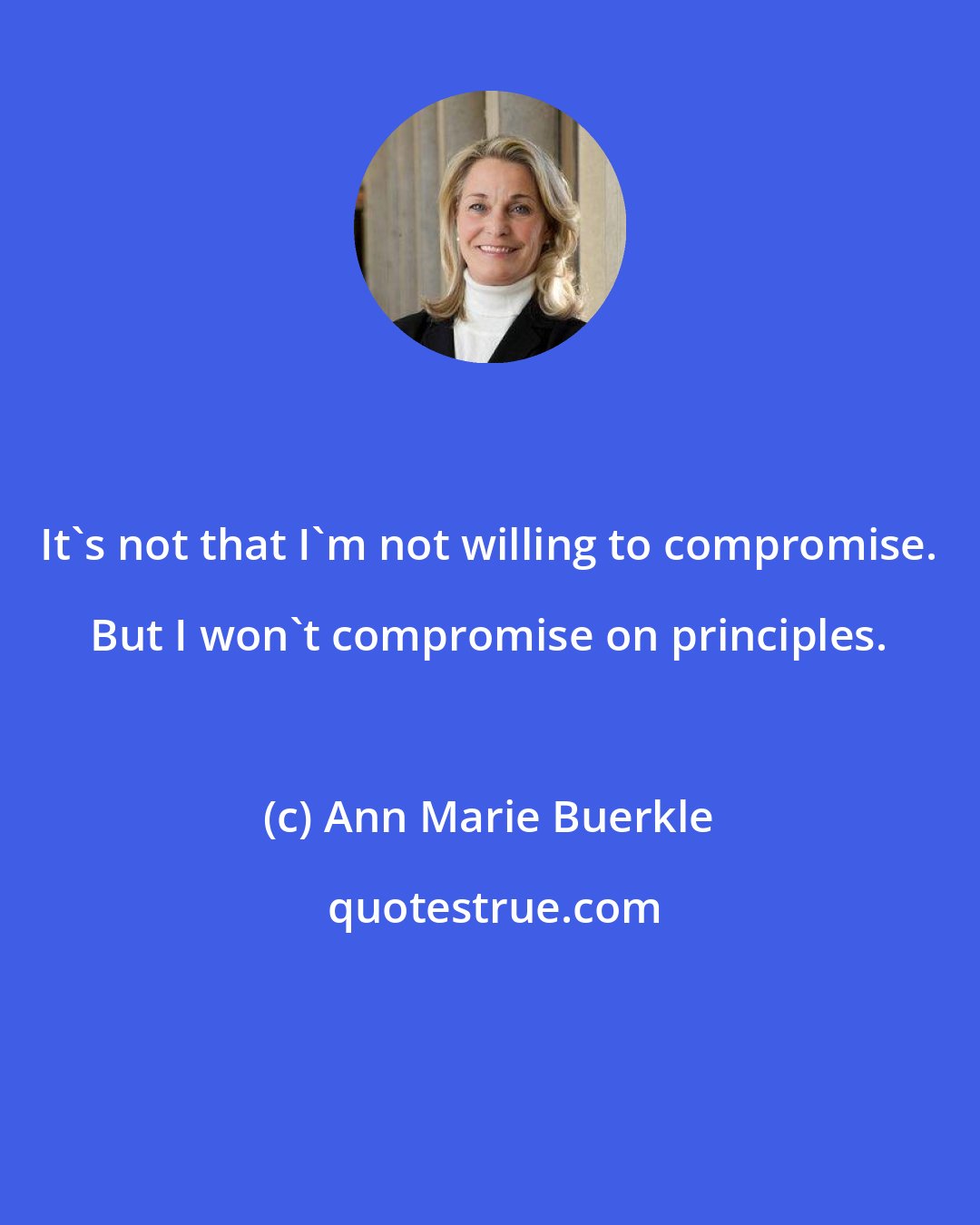 Ann Marie Buerkle: It's not that I'm not willing to compromise. But I won't compromise on principles.