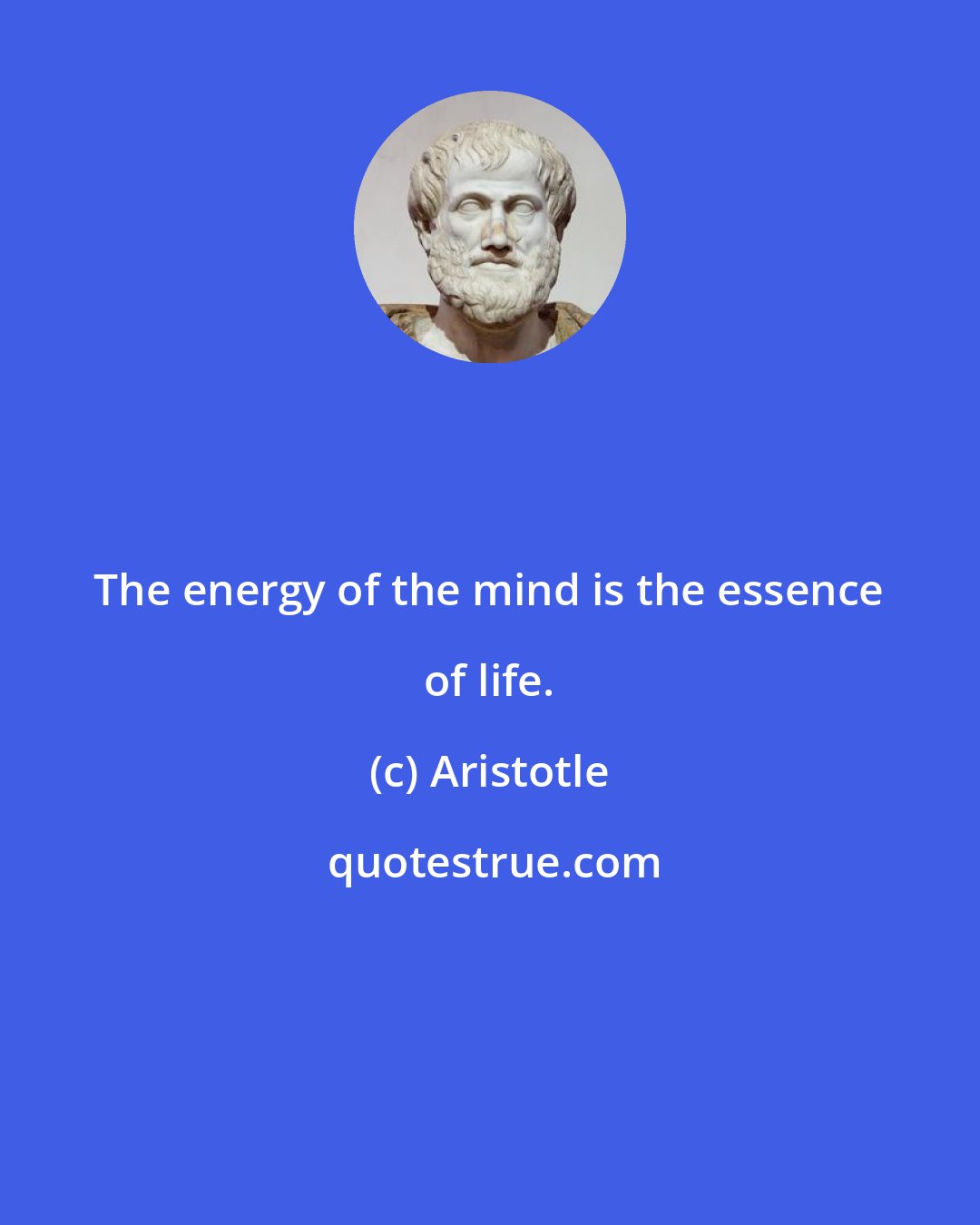 Aristotle: The energy of the mind is the essence of life.