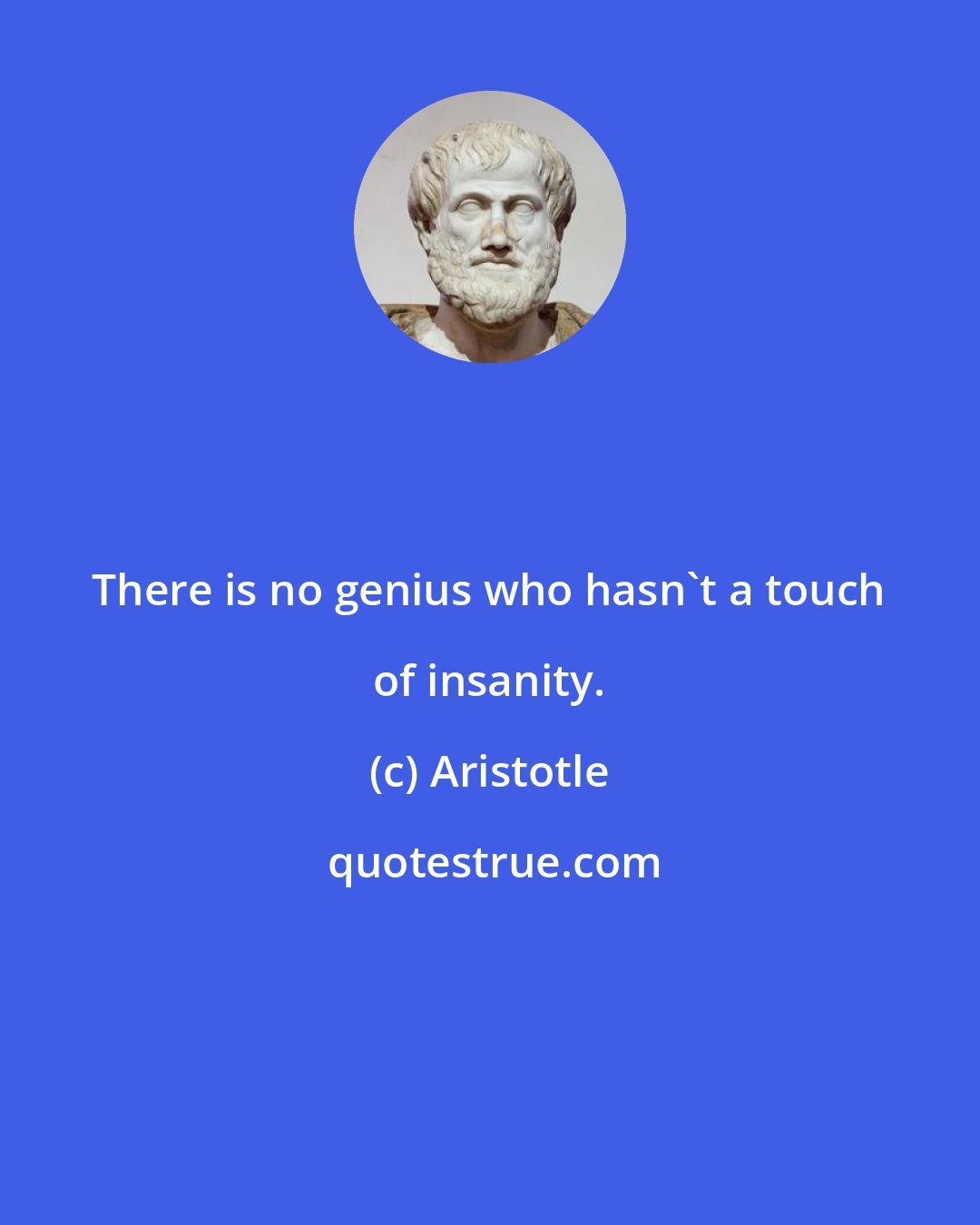 Aristotle: There is no genius who hasn't a touch of insanity.