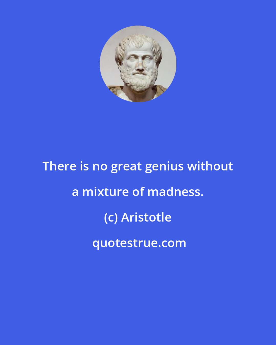 Aristotle: There is no great genius without a mixture of madness.