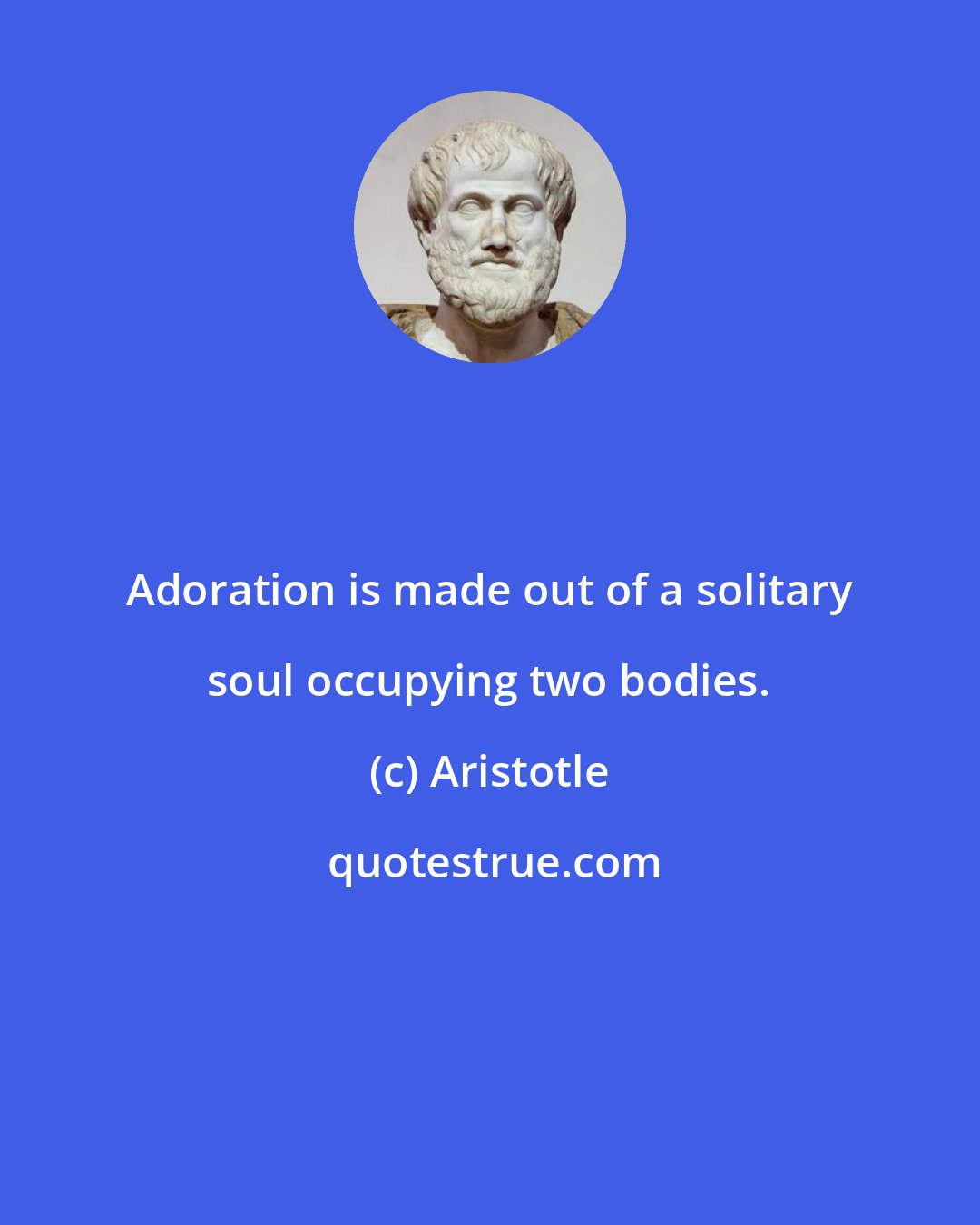Aristotle: Adoration is made out of a solitary soul occupying two bodies.