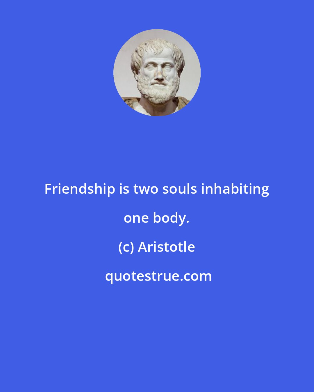 Aristotle: Friendship is two souls inhabiting one body.