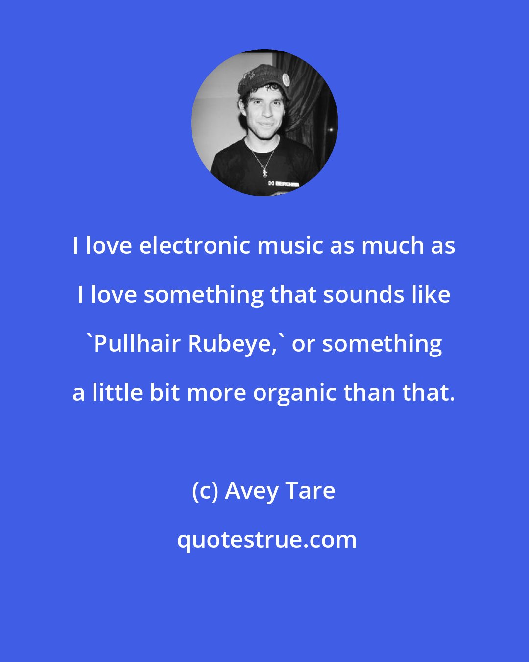 Avey Tare: I love electronic music as much as I love something that sounds like 'Pullhair Rubeye,' or something a little bit more organic than that.