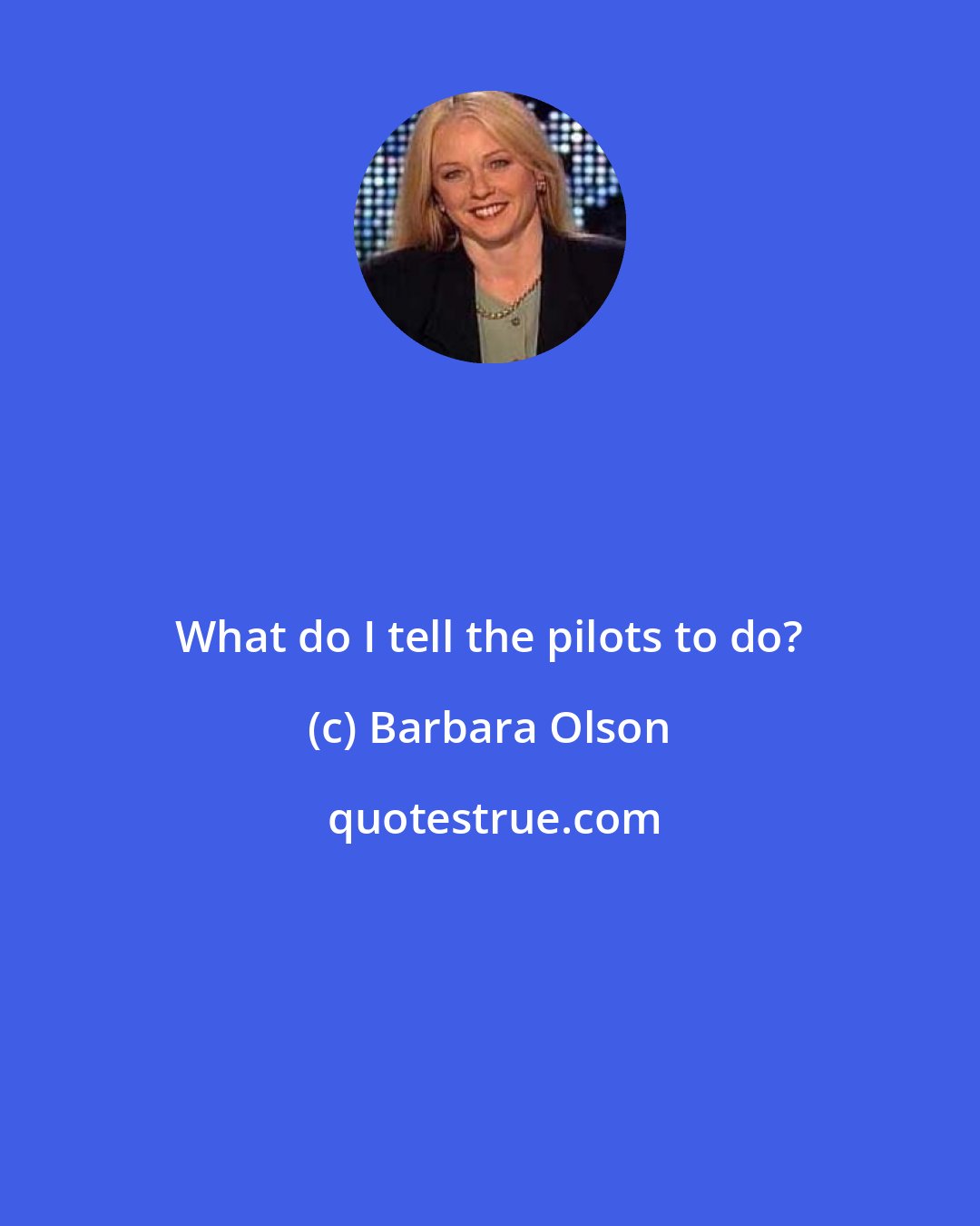 Barbara Olson: What do I tell the pilots to do?