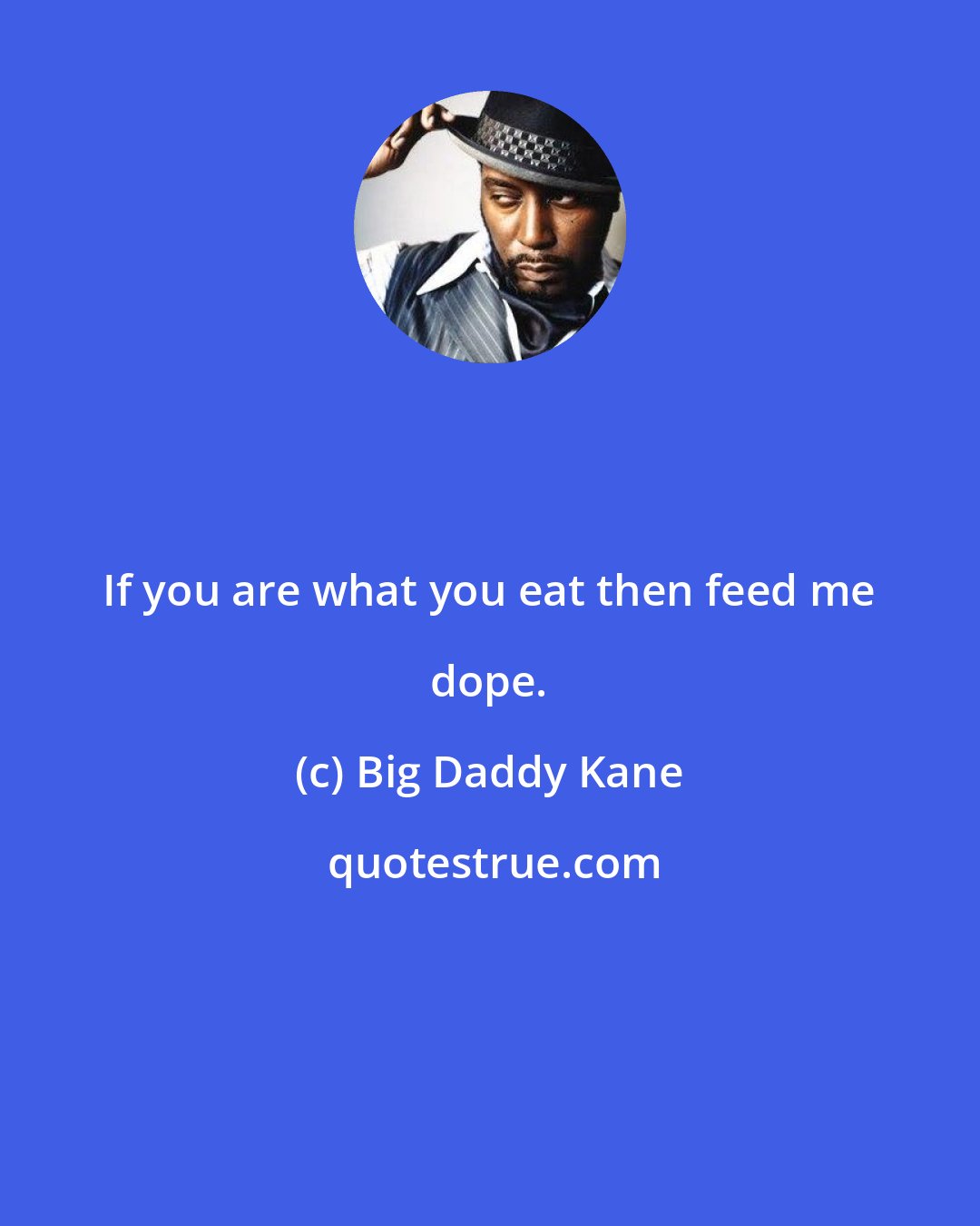 Big Daddy Kane: If you are what you eat then feed me dope.