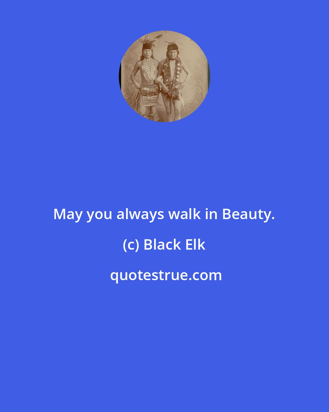 Black Elk: May you always walk in Beauty.