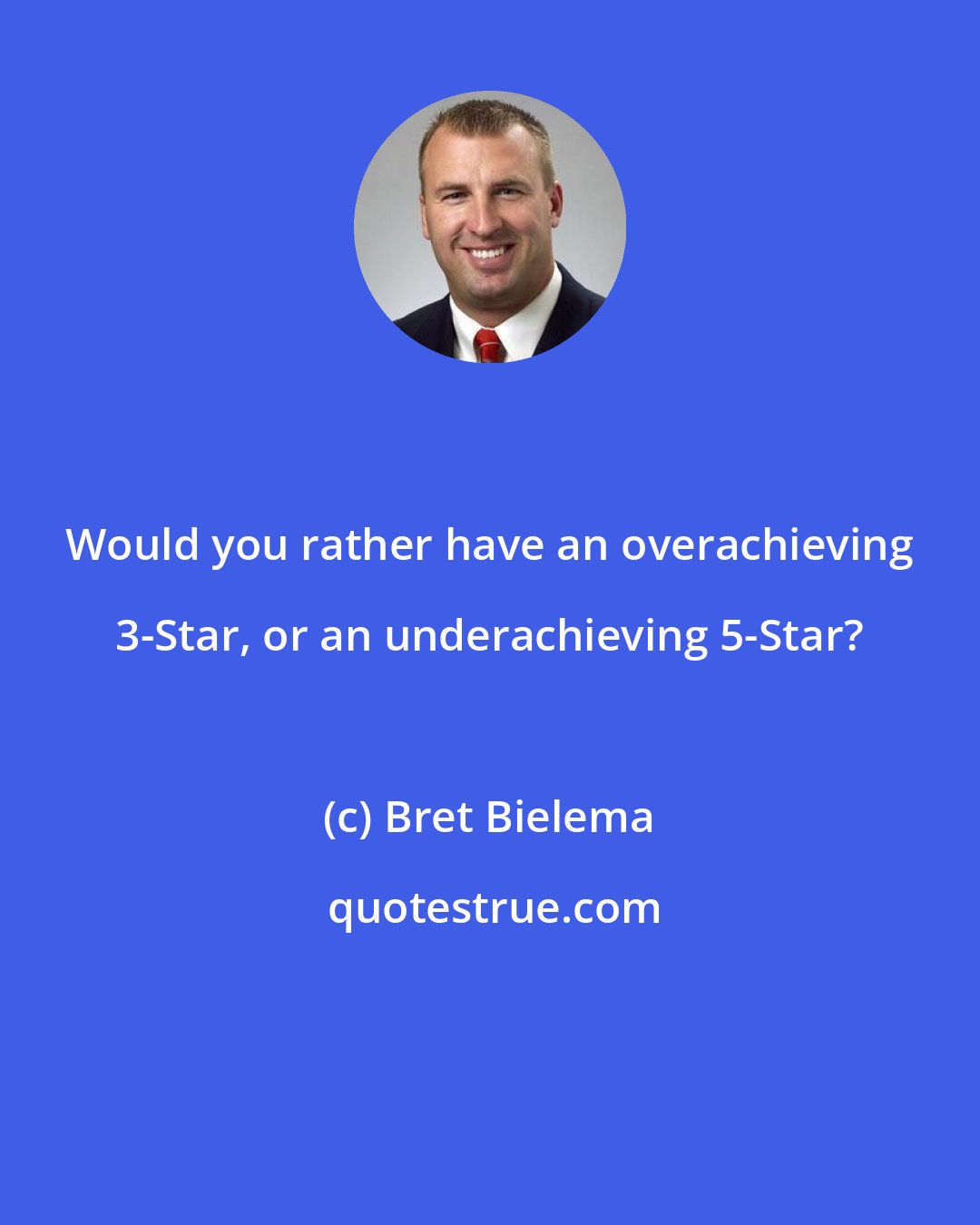 Bret Bielema: Would you rather have an overachieving 3-Star, or an underachieving 5-Star?