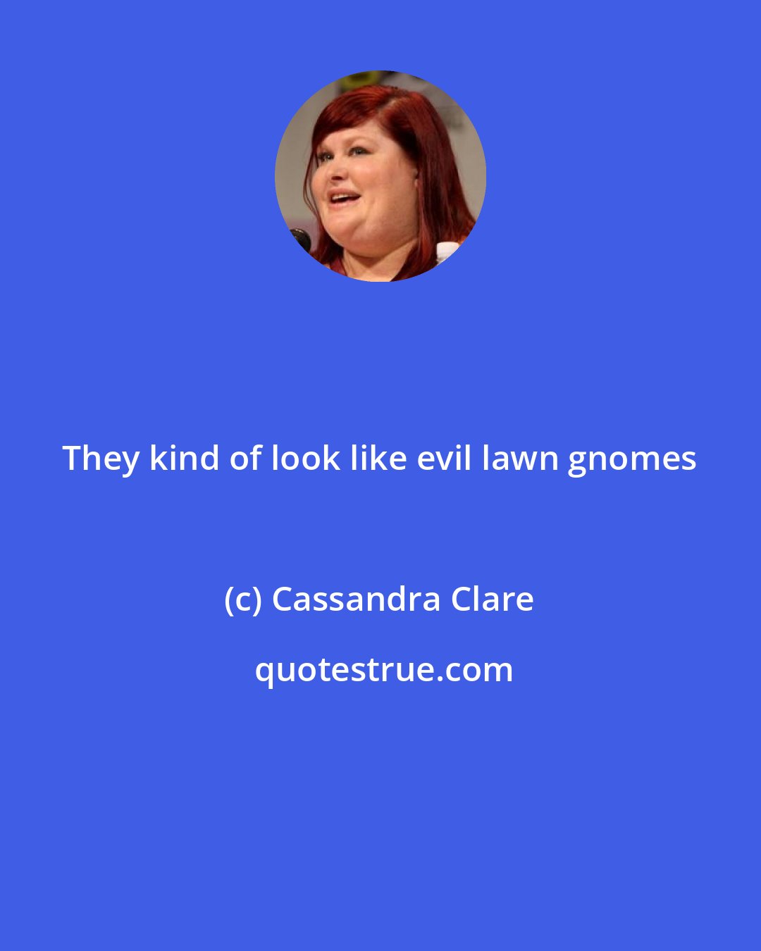 Cassandra Clare: They kind of look like evil lawn gnomes