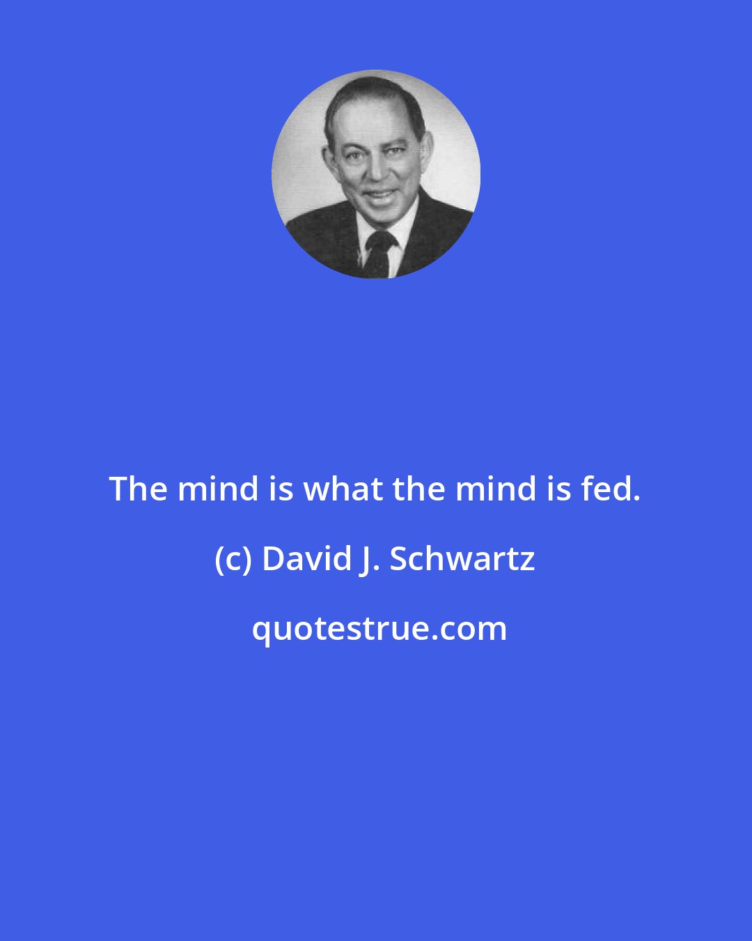 David J. Schwartz: The mind is what the mind is fed.