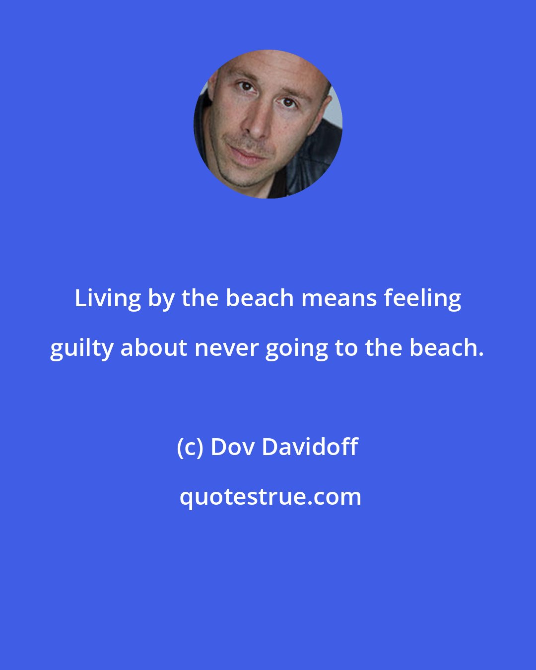 Dov Davidoff: Living by the beach means feeling guilty about never going to the beach.