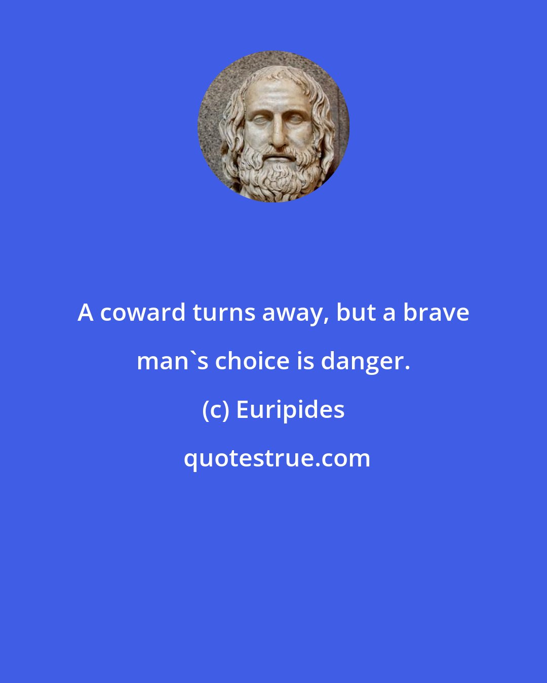 Euripides: A coward turns away, but a brave man's choice is danger.