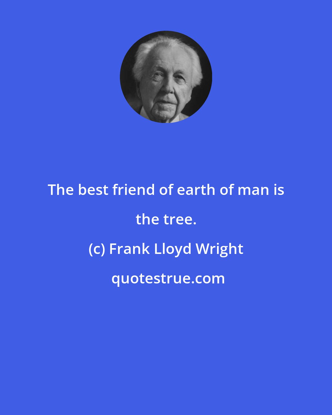 Frank Lloyd Wright: The best friend of earth of man is the tree.