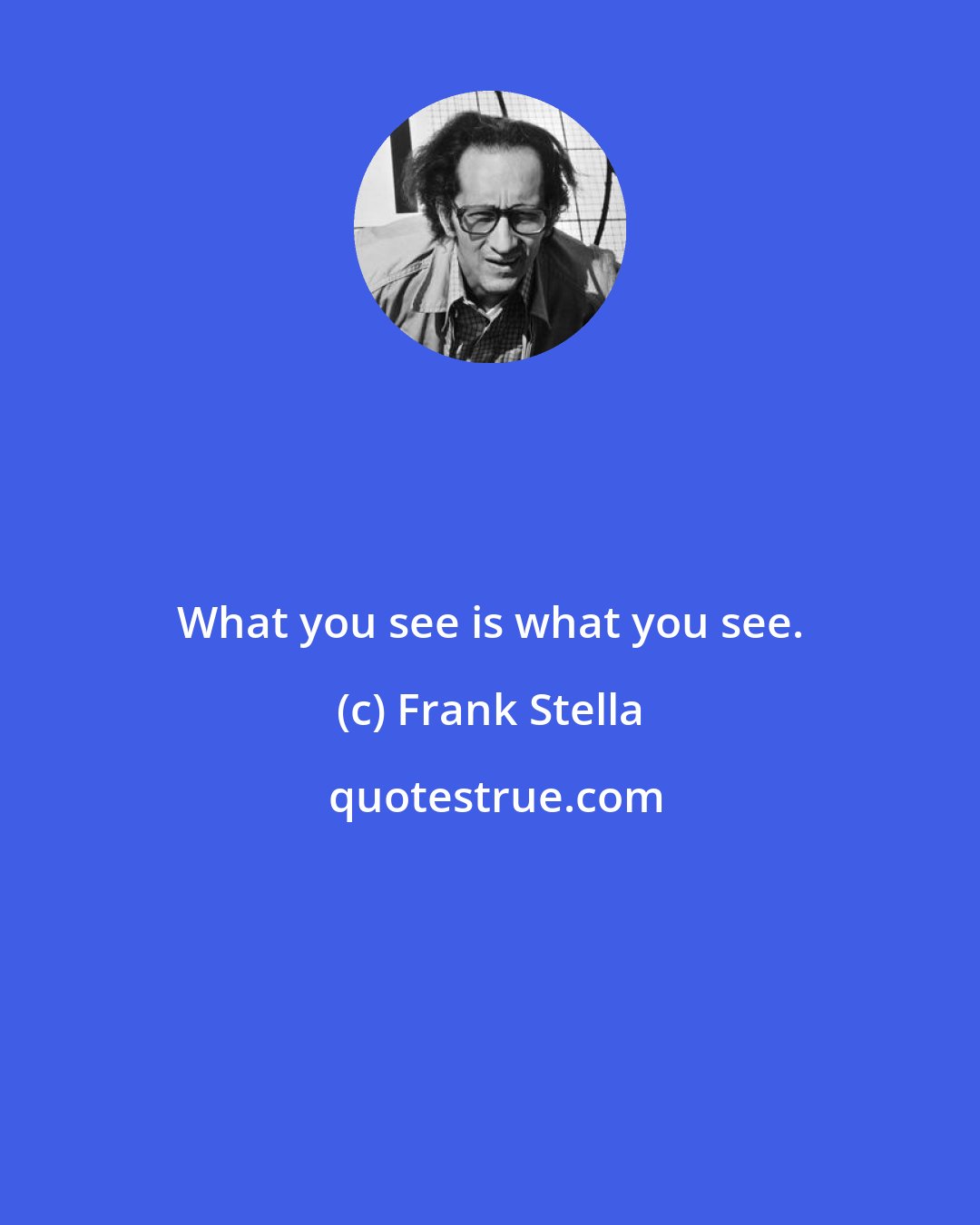 Frank Stella: What you see is what you see.