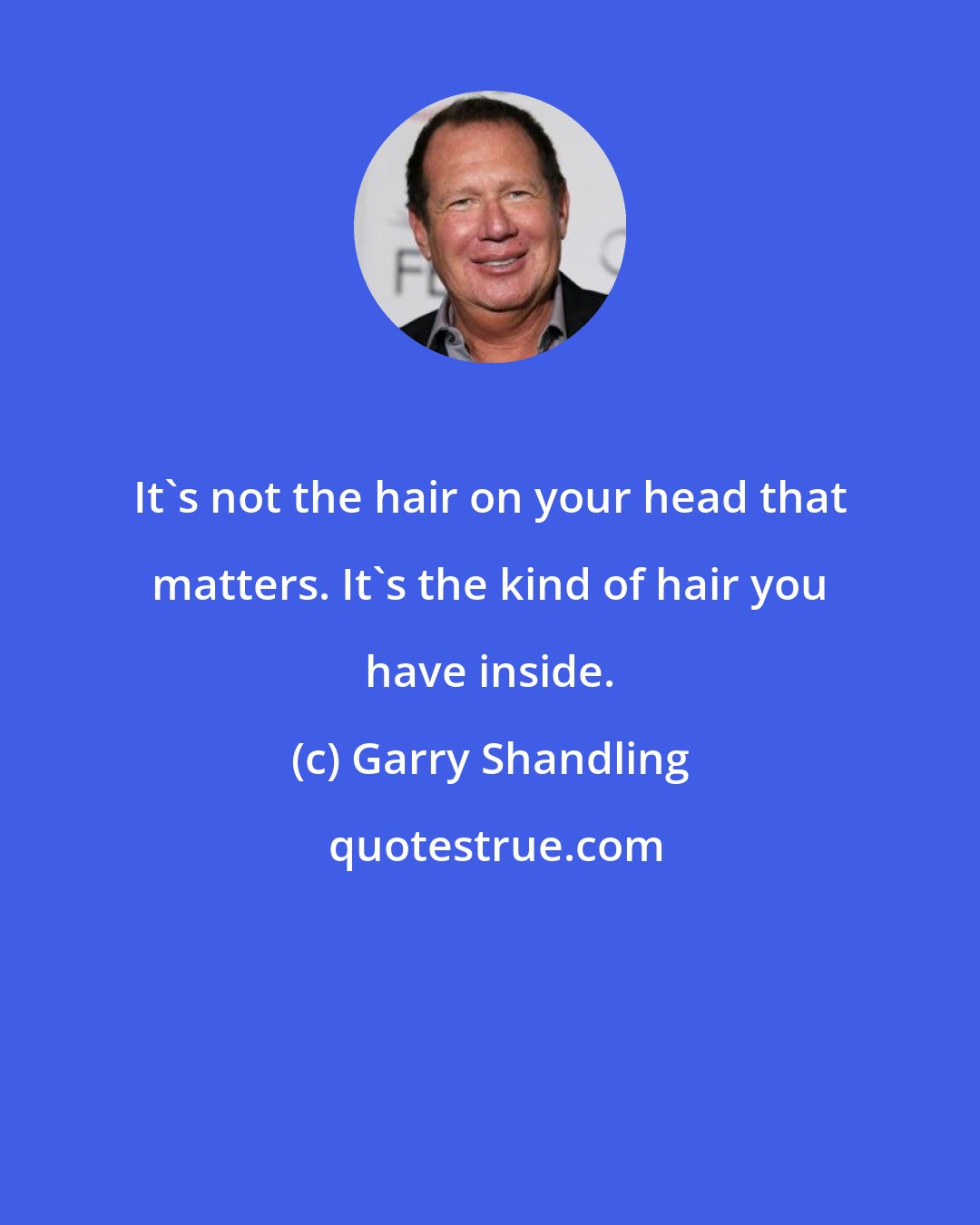 Garry Shandling: It's not the hair on your head that matters. It's the kind of hair you have inside.