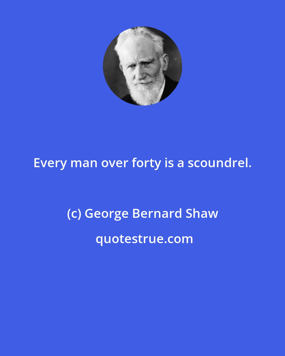 George Bernard Shaw: Every man over forty is a scoundrel.